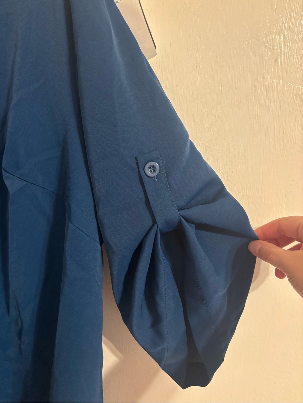 Women's V-Neck Blouse - Blue - Picture 2 of 2